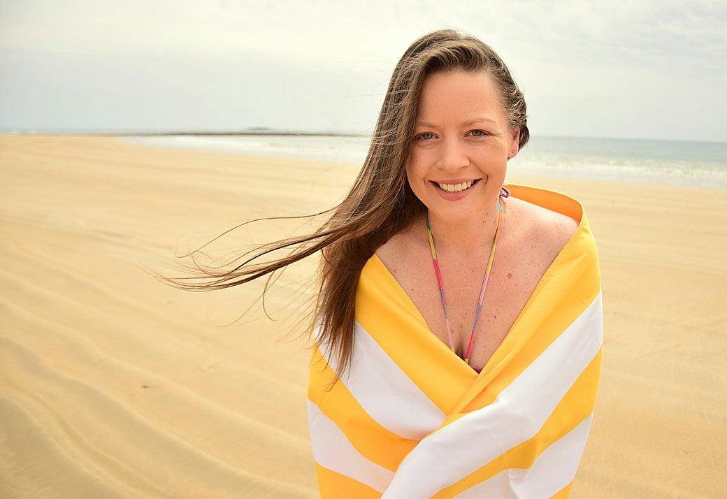 Portrait of a woman on the beach